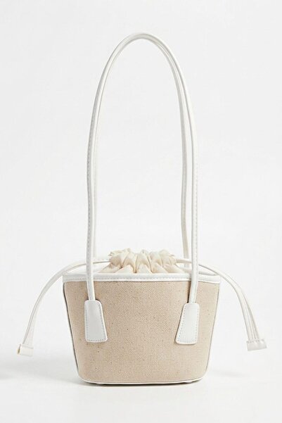 I Love Shoes Sevra White Linen Women's Shoulder Bag