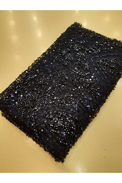 Safir Kumaş Kesip Aplik yada Motif Çıkarmalık Top Sonu Lacivert Taşlı Dantel ...