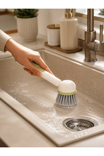 Şahane Pazar Rotating Head Cleaning Brush with Container Multi-Purpose Dishwa...