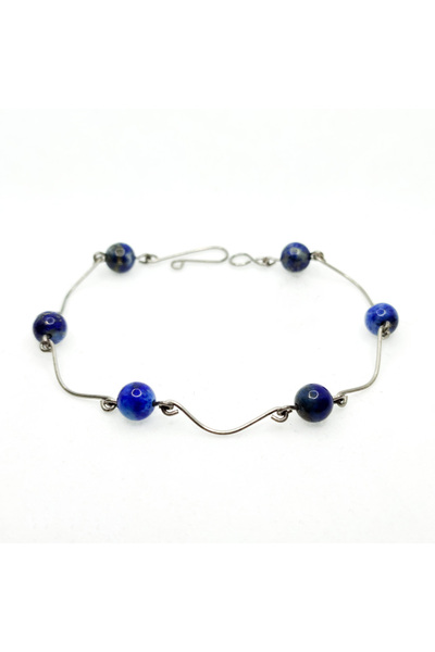 Migati Bratara titan cu sfere de lapis lazuli