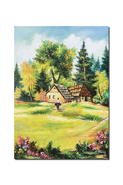 artnova Tablouri pictate manual, Meleaguri mioritice, la casa bunicilor, 70x5...
