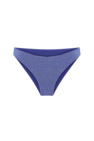MİSSARWEN Gümüş Simli Lacivert Normal Bel Regular Kalıp Bikini Altı - Lunaria