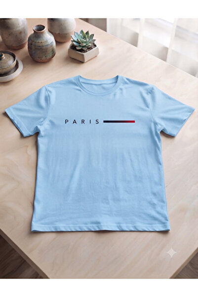 KOZİA OUTDOORS Men's Paris Printed Overszie Crew Neck Combed Cotton T-Shirt