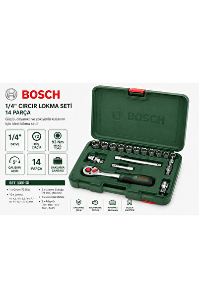 Bosch 1/2 İNC 25 PARÇA CIRCIR LOKMA SETİ