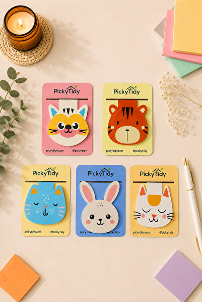 PickyTidy Special Magnetic Bookmarks Cute Animals Set of 5