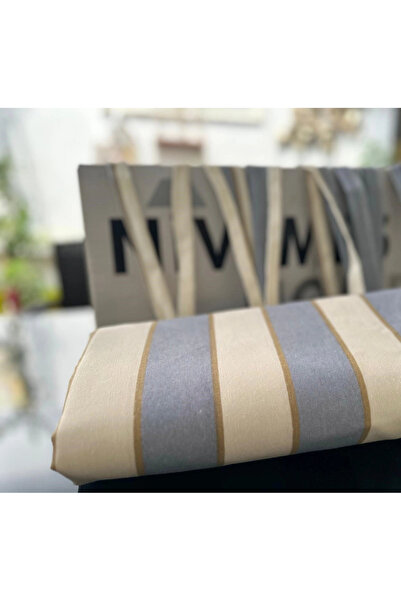 NİVEMESHOME Branda Gray - Cream Balcony Curtain