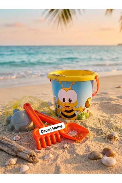 ÇEÇEN HOME 3-Piece Kids Beach Bucket Set - Sea and Sand Play Set Including Sh...