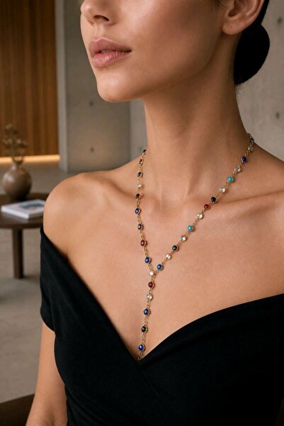 Monalisa Home Luxurious Zircon Stone Figured Flashy Y Necklace