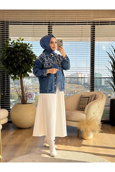 ButikMoor 24W2023 سترة إيوان من الدنيم باللون الأزرق