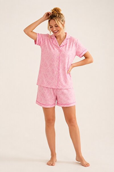 NBB 100% Cotton, Front Buttoned, Women's Shirt Shorts Set, Shirt Collar, Dais...