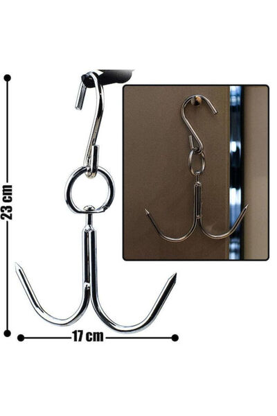 OEM Metallic 2-Hook Kitchen Hanger with Nail Silver 1219.142