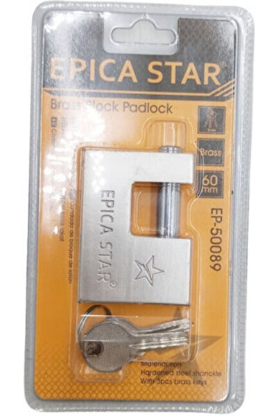 Epica Λουκέτο Star Μονομπλόκ με Κλειδί 60mm 1 τεμάχιο Κωδικός: EP-50089