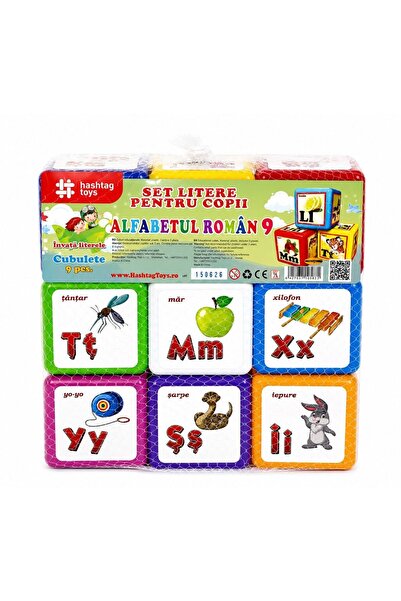 OEM Set cuburi alfabet roman - 8 cm - interactiv - educativ