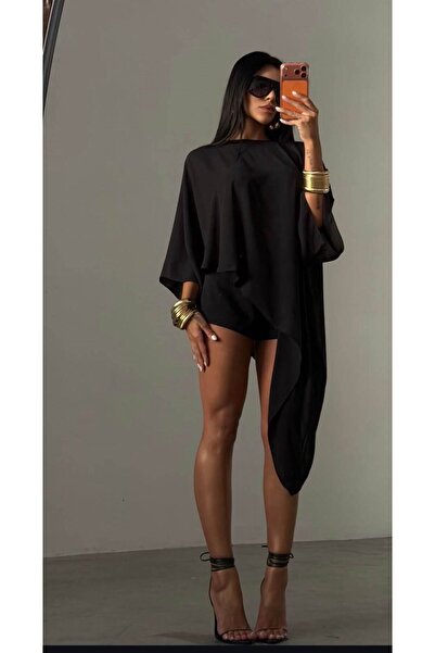 blck & premium Pelerina Poncho cu design italian, tendință de vară 2026 (țesă...