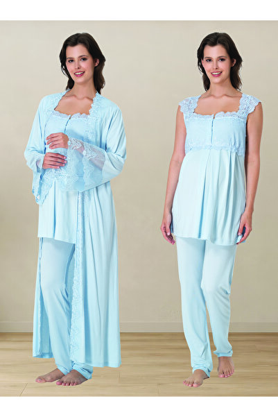 by İGP Maternity Pajama Set with Nursing Features and Lace Detailing, Include...
