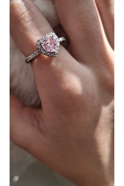 Lavian Accessories Pembe Kalp Taşlı Yüzük