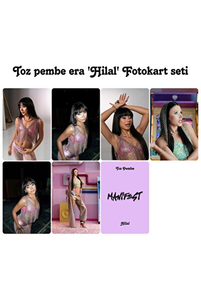 Sntay Manifestgirls fotokart seti Toz pembe era 'Hilal' Fotokart seti