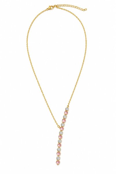 BALVORA VENTO Women's Steel Stone Detail Y Necklace