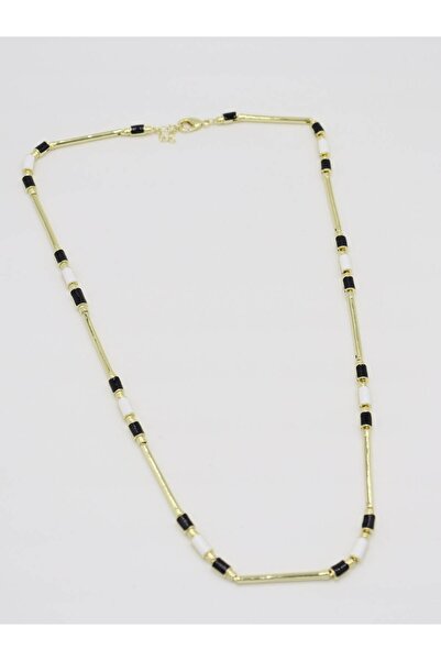 QUMLA ÖZEL SERİ MİNELİ 14 K ALTIN KAPLAMA KOLYE ( 50 CM )