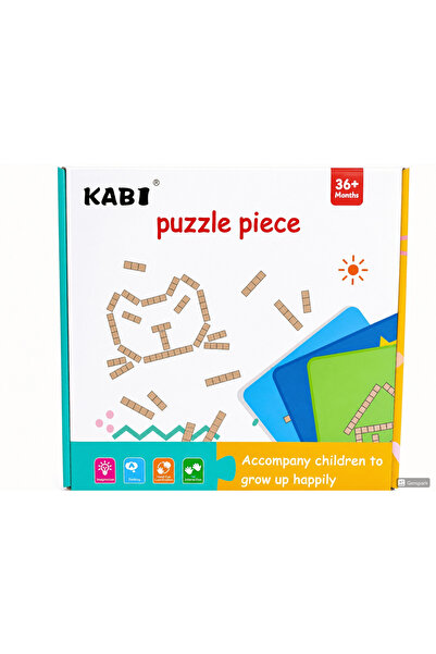 KABI Caby Wooden Puzzle Toy for Kids Geometric Animal Pattern Building & Matc...