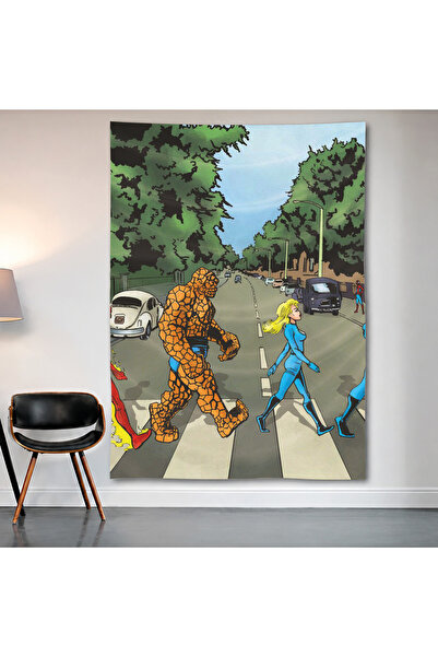 Geek Cultcha The Thing Vs Human Torch Wall Covering Wall Tapestry First Quali...