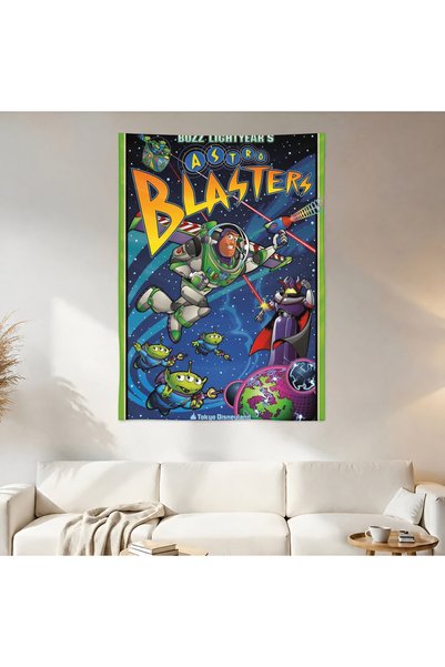 Geek Cultcha Buzz Lightyear: Astro Blasters Wall Covering Wall Tapestry First Quality Satin Fabric Poster