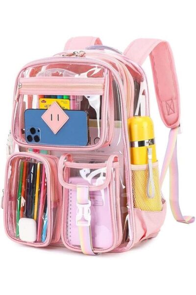 Arabest Clear Backpack,Heavy Duty Transparent Bookbag,Large Capacity,Waterpro...