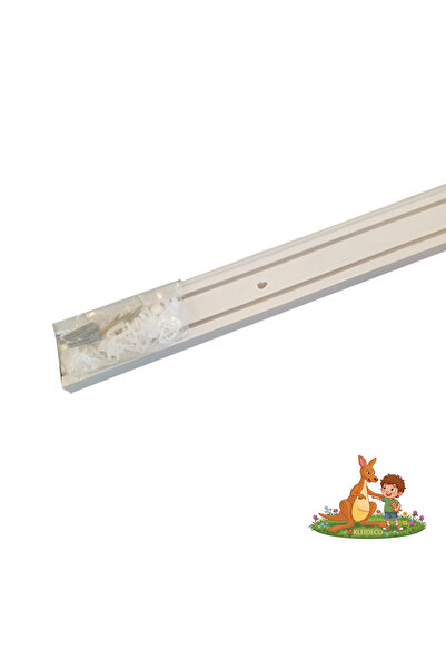 KLEIDECO Sina perdea PVC Malaga, 2 canale, 300 cm, ALB, accesorii incluse