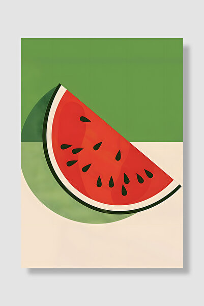 Luna Marissa Fruit Poster Watermelon Slice Minimalist Green Modern Kitchen Wa...
