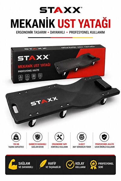 STAXX POWER Profesyonel Mekanik Üst Yatağı 6 Tekerlekli Araç Altı Tamir Yatağ...