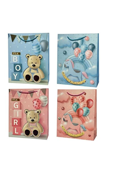 OEM Punga cadou Ju-Piter L, din hartie, pentru copii, mix Boy/Girl, Multicolo...