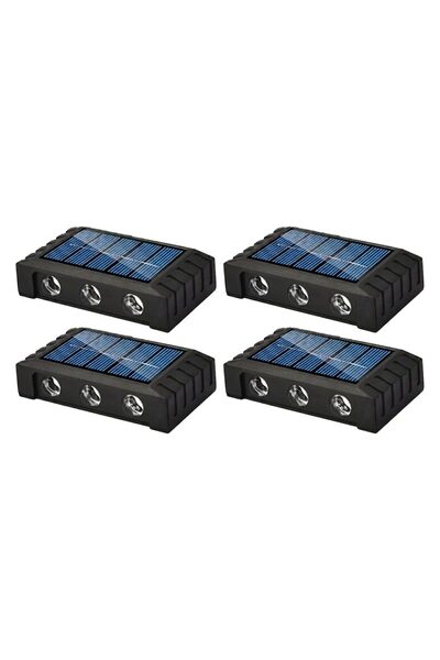 YBOSHOP Set 4 lampi solare de exterior cu 6 LED-uri, lumina calda, senzor si ...