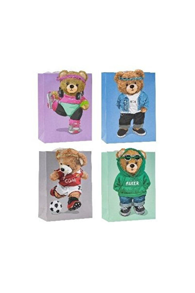 OEM Punga cadou / sacosa cadou Rozette Pop-Up 3D Mis, imprimeu ursulet, mix d...