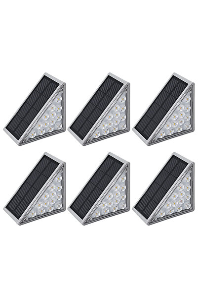 YBOSHOP Set 6 lampi solare pentru scari, senzor lumina, 13 LED-uri, lumina ca...