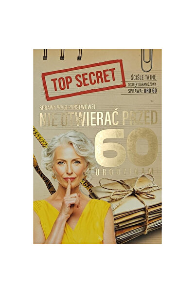 Yeku Felicitare aniversara Top Secret, pentru 60 de ani, cu mesaj, Multicolor...