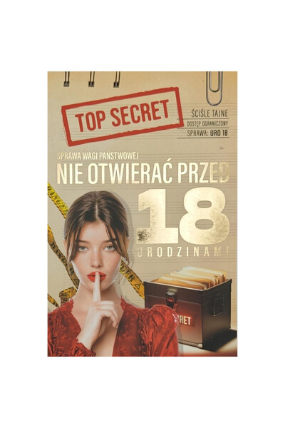 Yeku Felicitare aniversara JCX Top Secret, pentru 18 ani, cu design 'Top Secr...