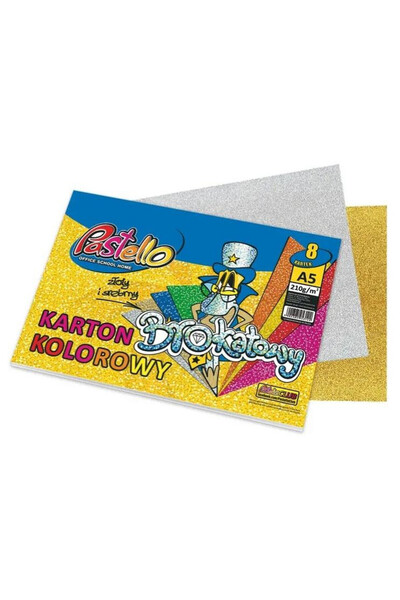 Alfa Pastello Carton cu sclipici (glitter) A5, 210 g/m², stralucitor, Multico...