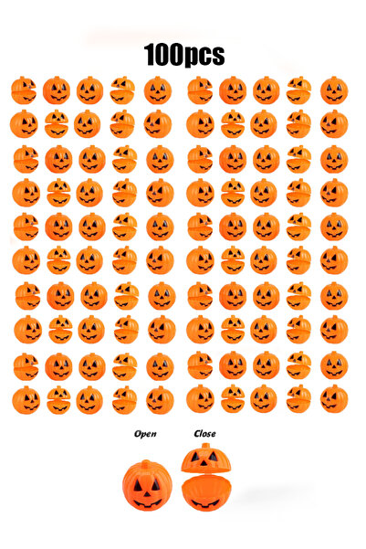 GGEROU 100Pcs Halloween Pumpkin Candy Boxes, 6CM Mini Pumpkin Candy Storage B...