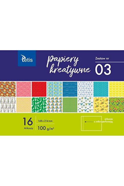 tetis Set de hartie pentru lucru manual Tetis, 16 foi, microperforate, 148x21...
