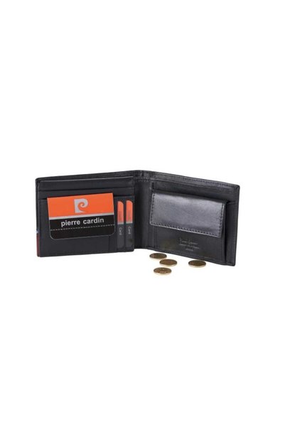 Pierre Cardin Portofel din piele Pierre Cardin, 12x9.5x2cm, interior organizat, logo metalic
