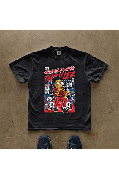 Grafftee Clothing Μπλουζάκι Michael Jackson Thriller με στάμπα, Unisex, Oversize