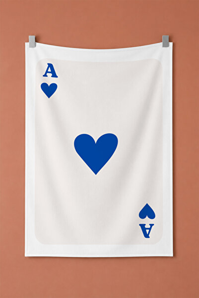gxe.art Minimal Blue Ace of Clubs Playing Card Themed Decorative Wall Coverin...