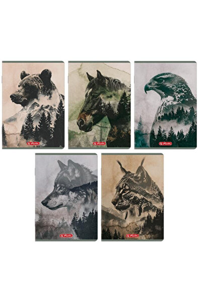 Herlitz Caiet Standard Wild, A5, 60 foi, cu linii, coperta cu modele animale,...