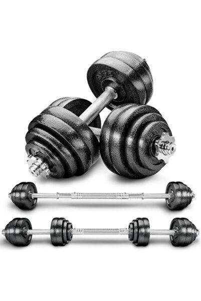 GO4FIT Set Gantere din Fonta, 30 kg, Haltera Profesionala Reglabila, Manere A...