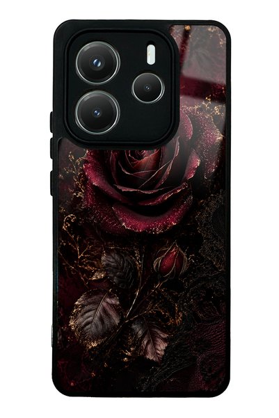 Spoyi غطاء هاتف لامع بتصميم وردي مخملي من طراز Xiaomi Redmi Note 14 5G Midnight