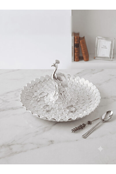 SepetçiBaba Peacock Design Luxury Silver Presentation - Jewelry Tray - 76