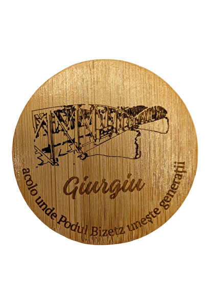 Danube souvenirs Magnet desfăcător de capace din lemn – Podul Bizetz, Giurgiu