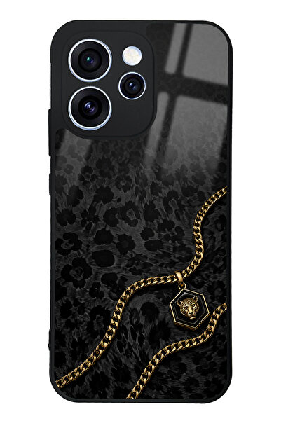 Spoyi Oppo Reno 15 Pro Black Panther Gold Tasarımlı Glossy Telefon Kılıfı