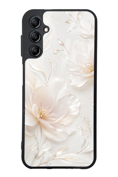 Spoyi Samsung A14 Ivory Pearl Blossom Design Glossy Phone Case