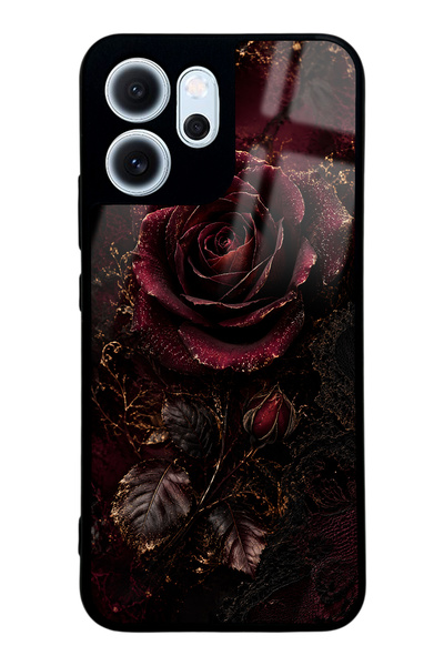 Spoyi Oppo Reno 14F Midnight Velvet Rose Design Glossy Phone Case